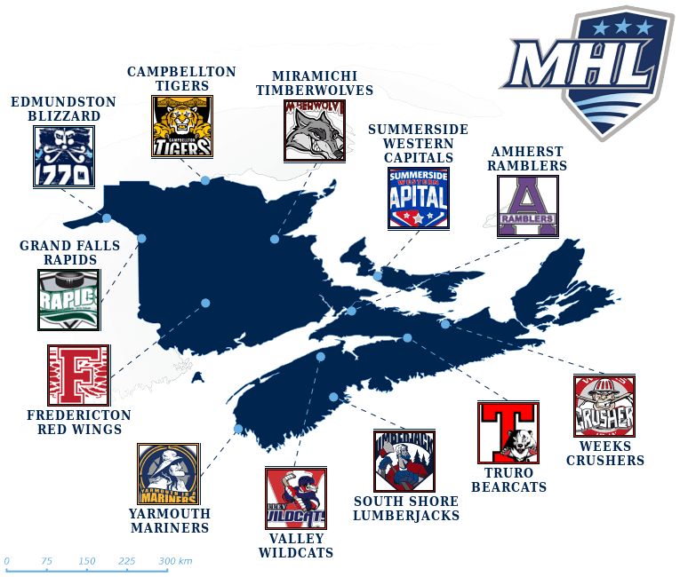 Maritime Hockey League map